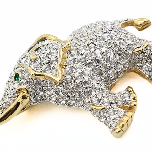 Exquisite Sparkly Swarovski Elephant Pave´Crystal Encrusted Brooch - Picture 6 of 11